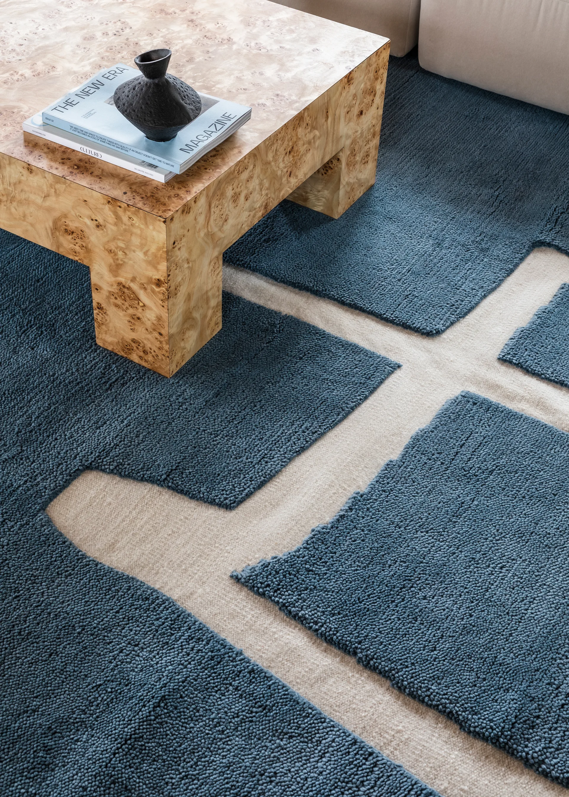 Gotland Klint tapis en laine, Cornflower blue 250x350 cm Layered