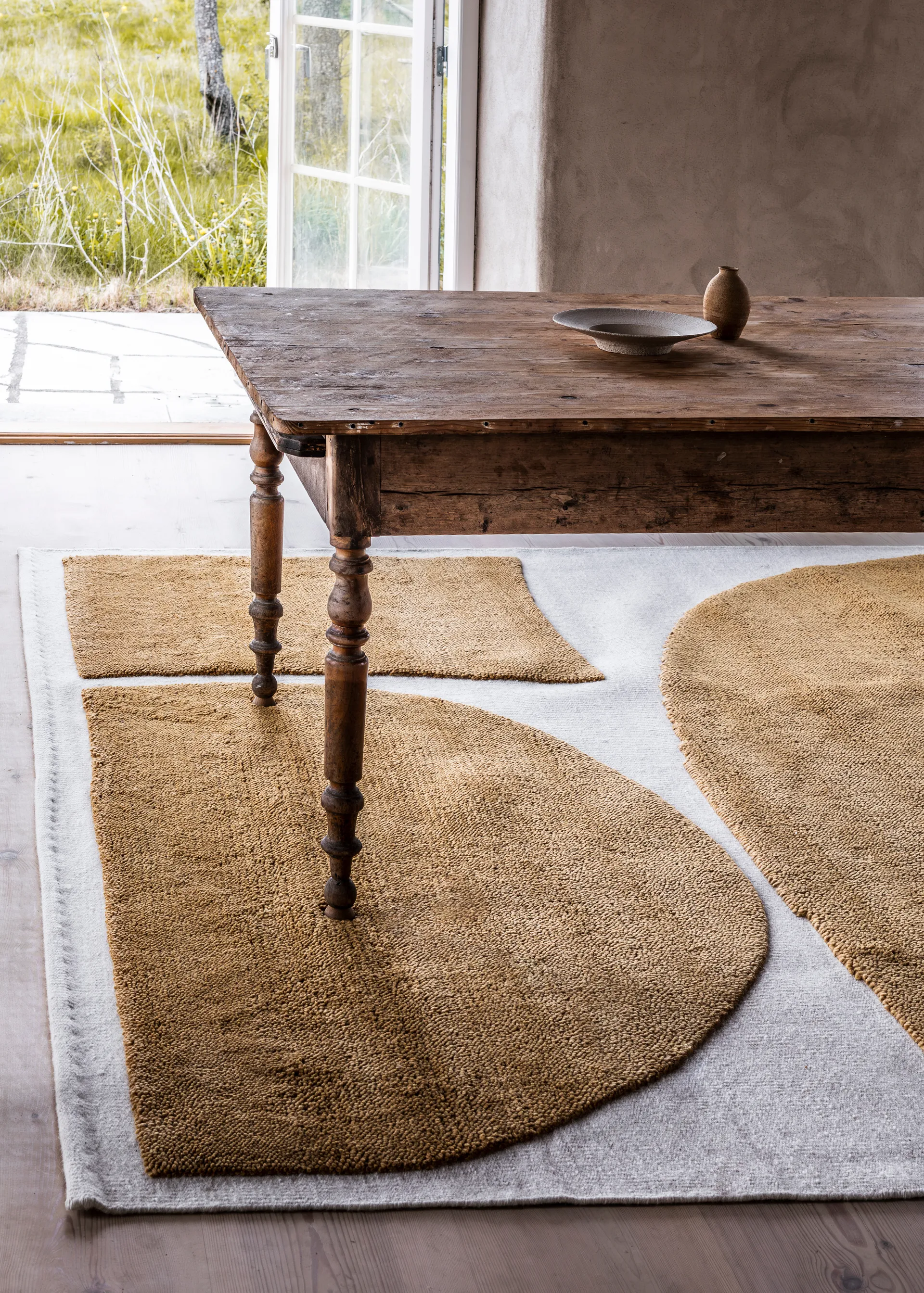 Gotland Rauk tapis en laine, Sunflower yellow 250x350 cm Layered