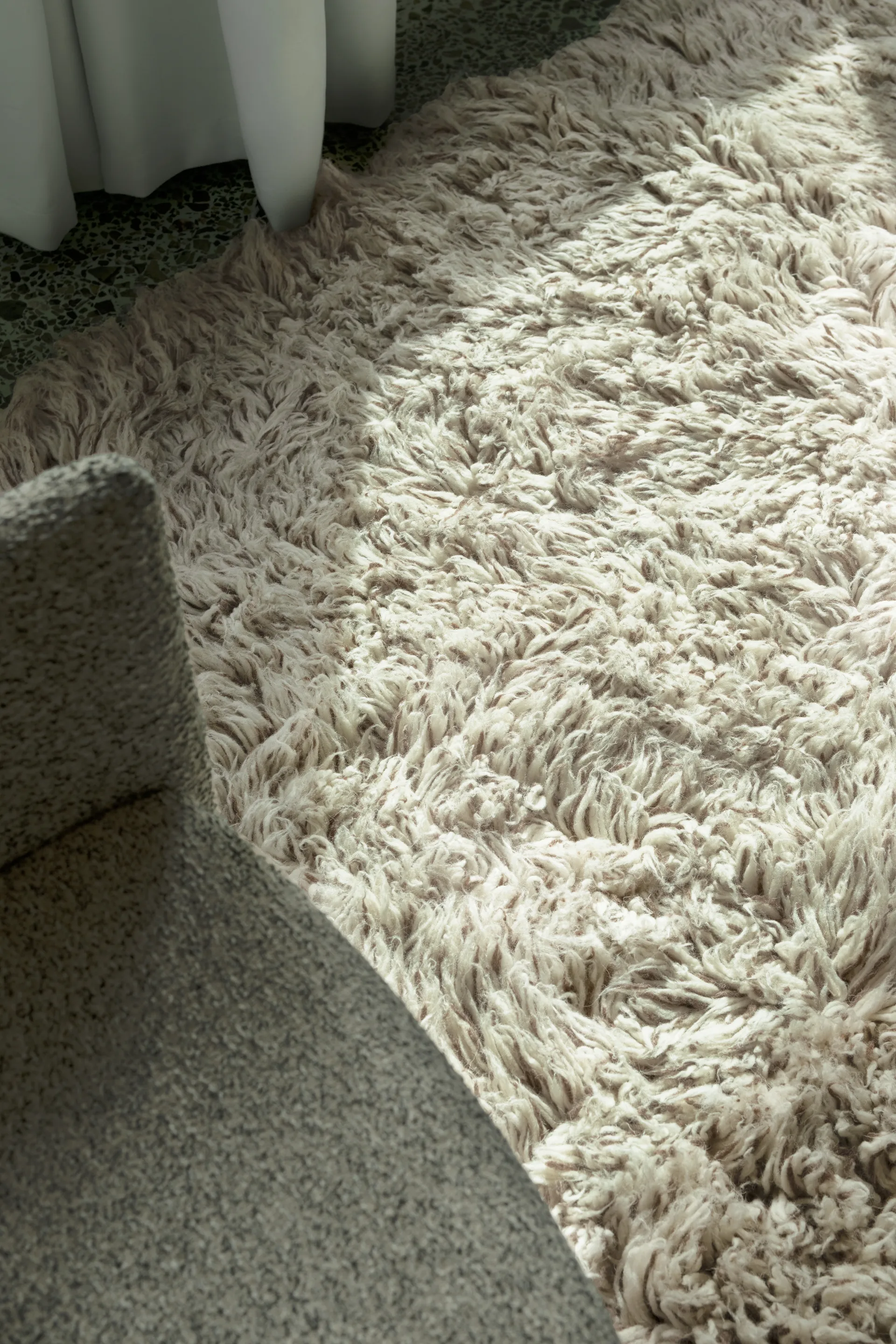 Tapis à poils longs 180x270 cm, Blanc cassé Layered