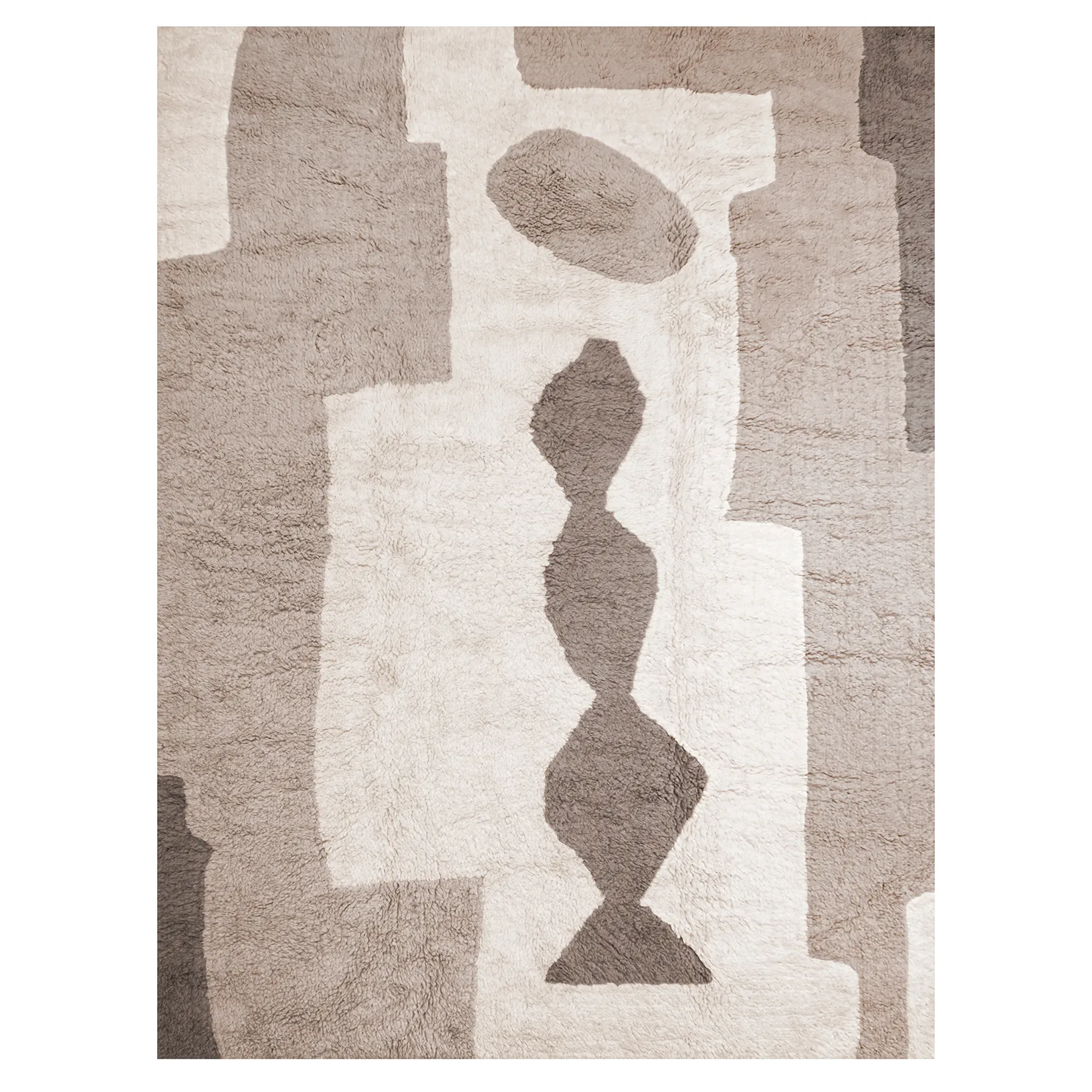 Tapis Bird in Space 250x350cm, Blanc-marron-beige Layered