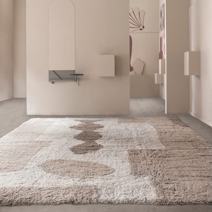 Tapis Bird in Space 250x350cm, Blanc-marron-beige Layered