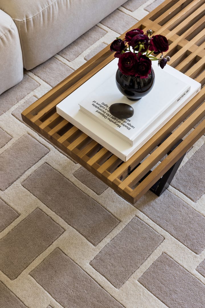 Tapis en laine 60S Geo Basket Weave - Oatmeal, 180x270 cm - Layered