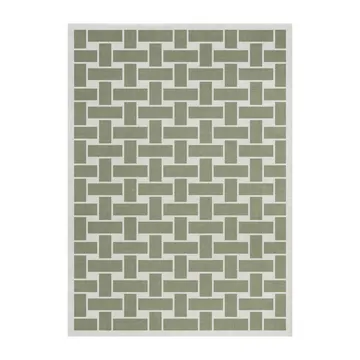 Tapis en laine 60S Geo Basket Weave - Olive, 180x270 cm - Layered
