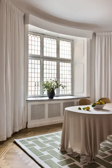 Tapis en laine 60S Geo Basket Weave - Olive, 180x270 cm - Layered