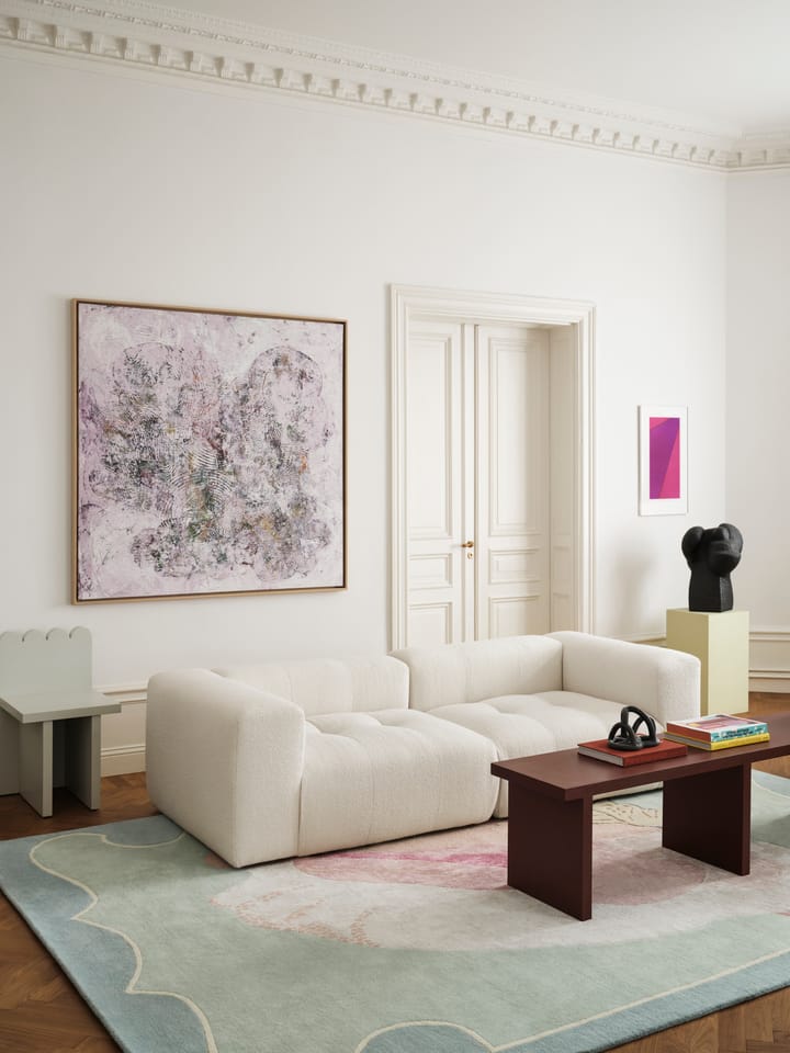 Tapis en laine à motif Shell, Blue, pink, 250x350 cm Layered