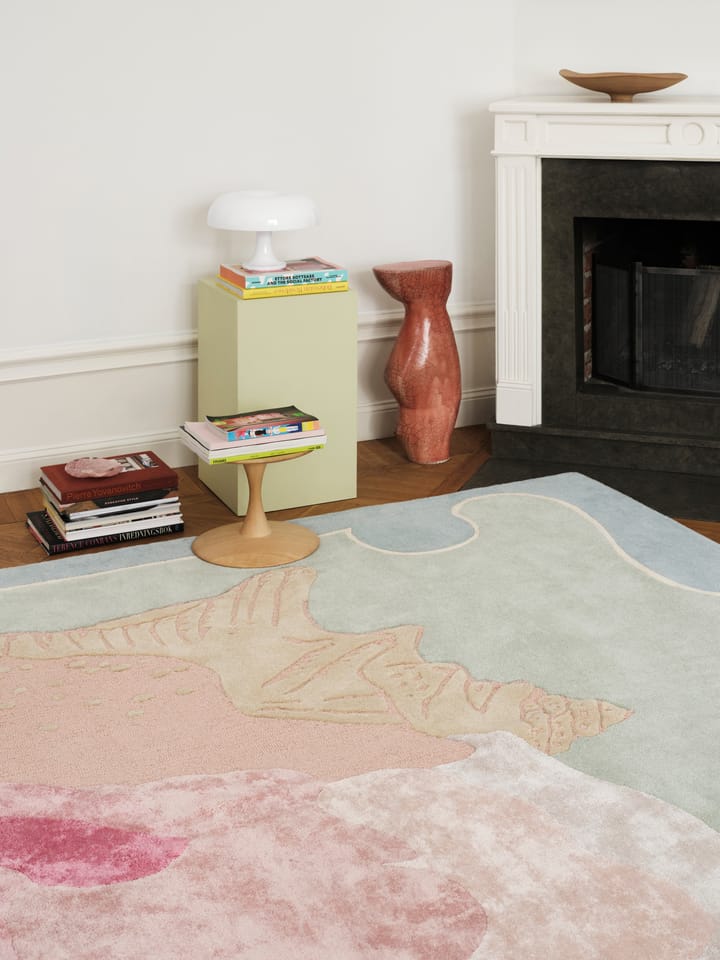 Tapis en laine à motif Shell, Blue, pink, 250x350 cm Layered