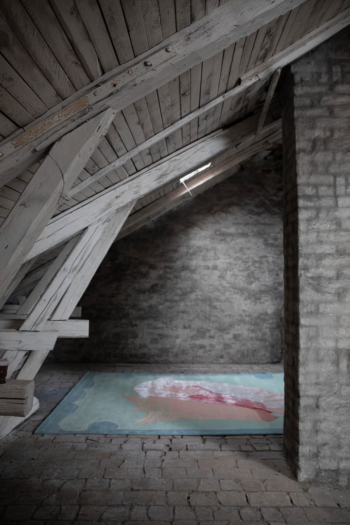 Tapis en laine à motif Shell, Blue, pink, 250x350 cm Layered