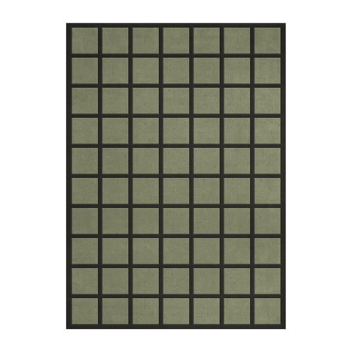 Tapis en laine Avenue Checked Bone - Olive, 180x270 cm - Layered