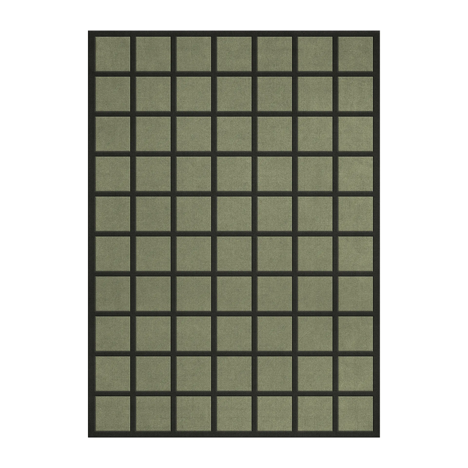 Tapis en laine Avenue Checked Bone, Olive, 250x350 cm Layered