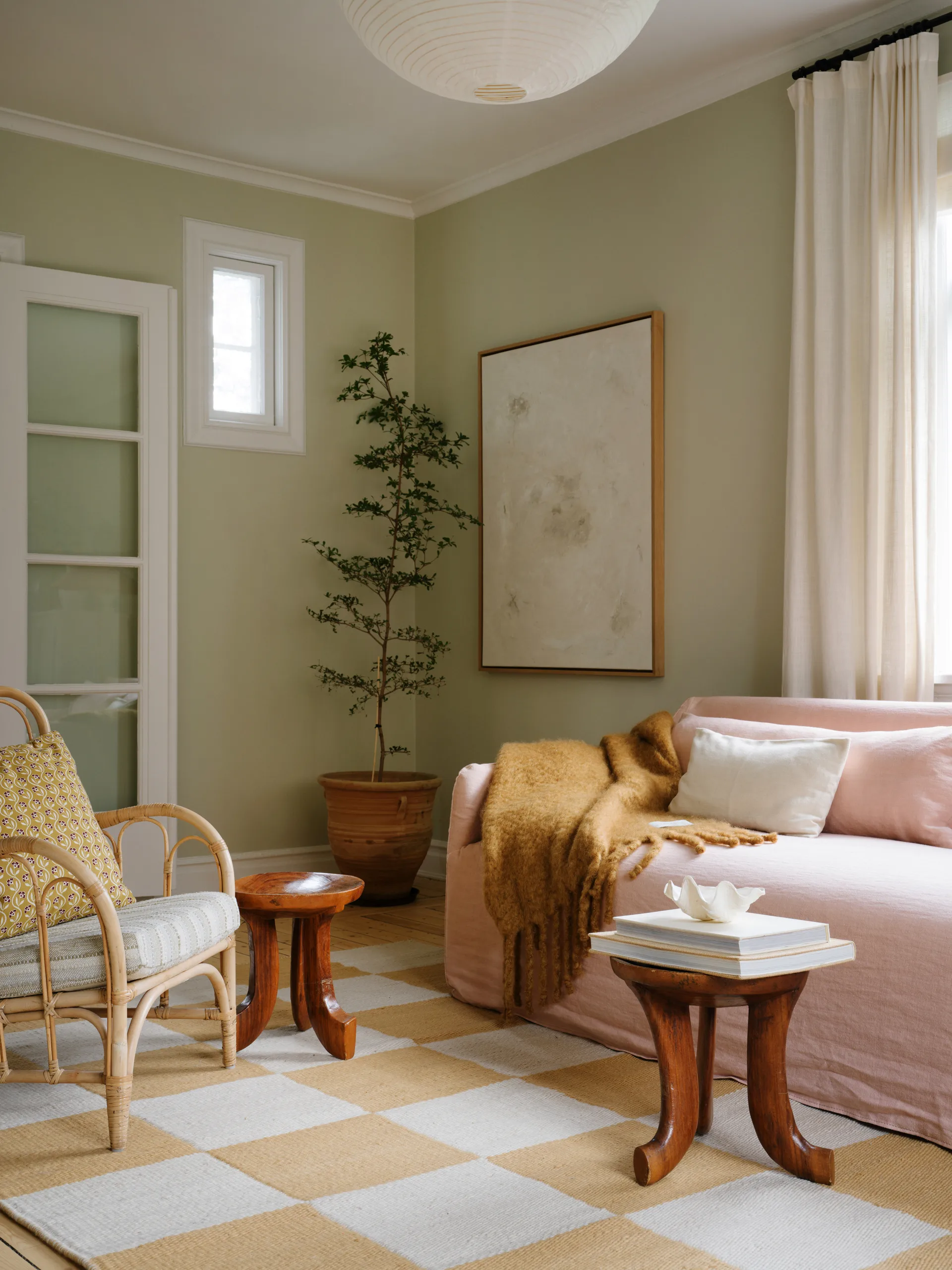 Tapis en laine Chess, Harvest yellow, 250x350 cm Layered