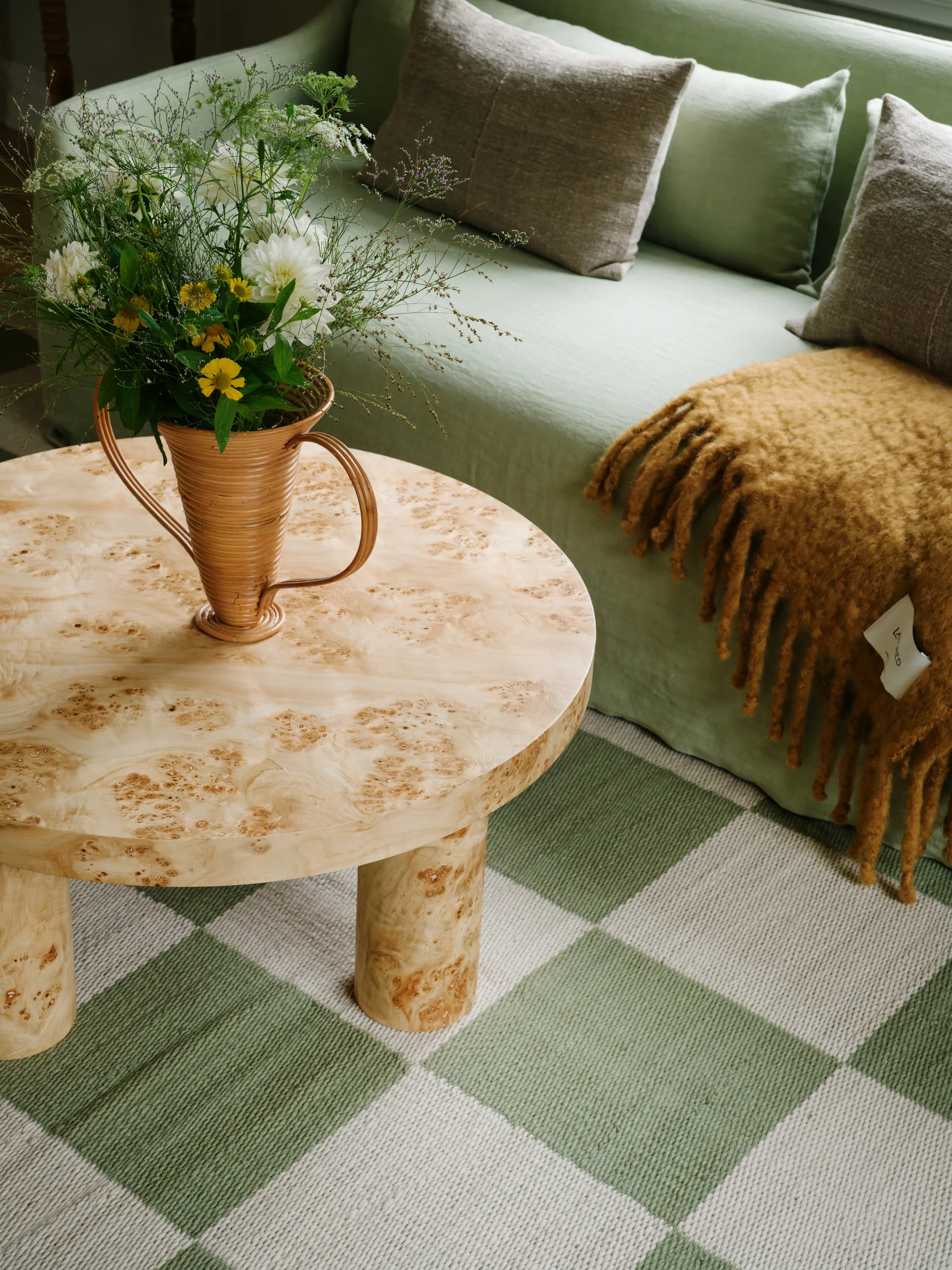 Tapis en laine Chess, Sage, 200x300 cm Layered