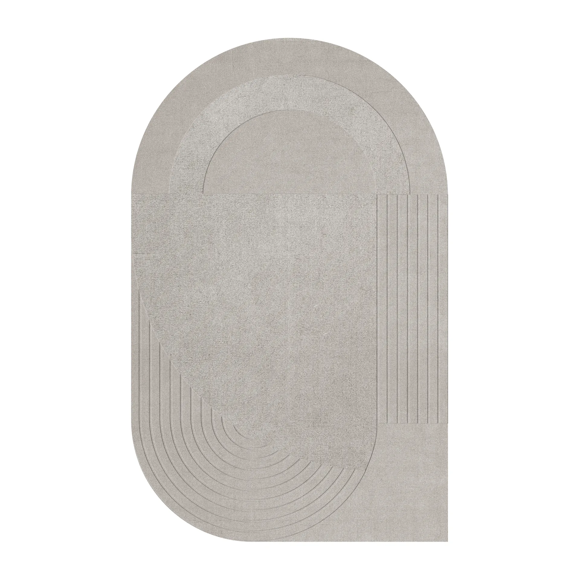 Tapis en laine Circular 180x270 cm, True greige Layered