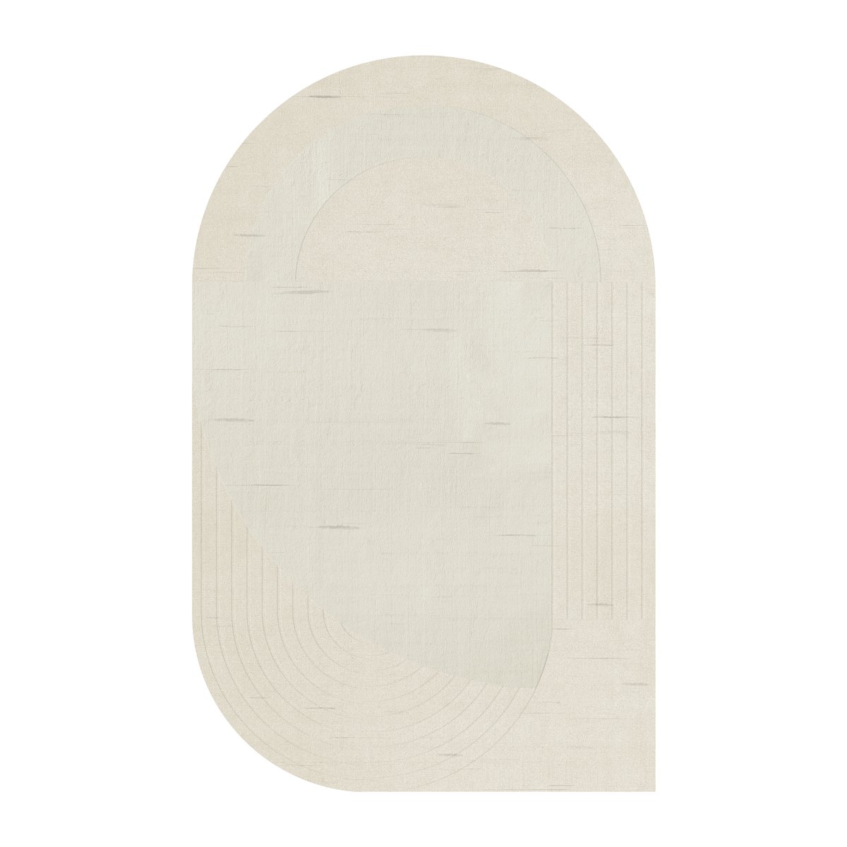 Layered Tapis en laine Circular 220x350 cm Bone white
