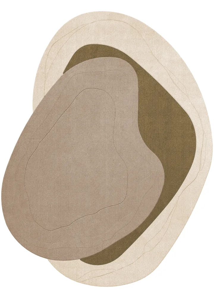 Tapis en laine Erik Bratsberg Lozza - Olive, 210x270 cm - Layered