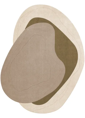 Tapis en laine Erik Bratsberg Lozza - Olive, 230x300 cm - Layered