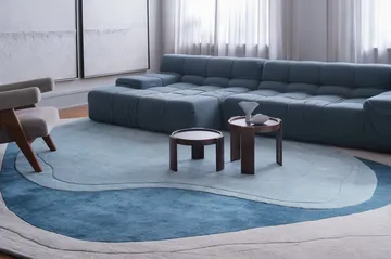 Tapis en laine Erik Bratsberg Lozza - Teal, 210x270 cm - Layered
