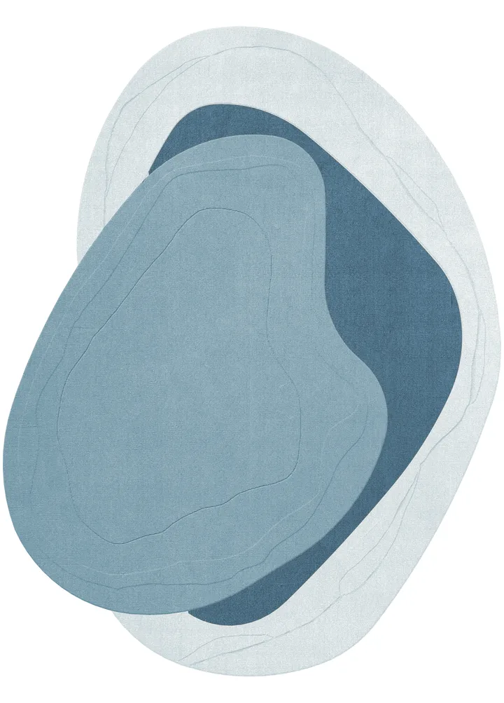 Tapis en laine Erik Bratsberg Lozza - Teal, 230x300 cm - Layered