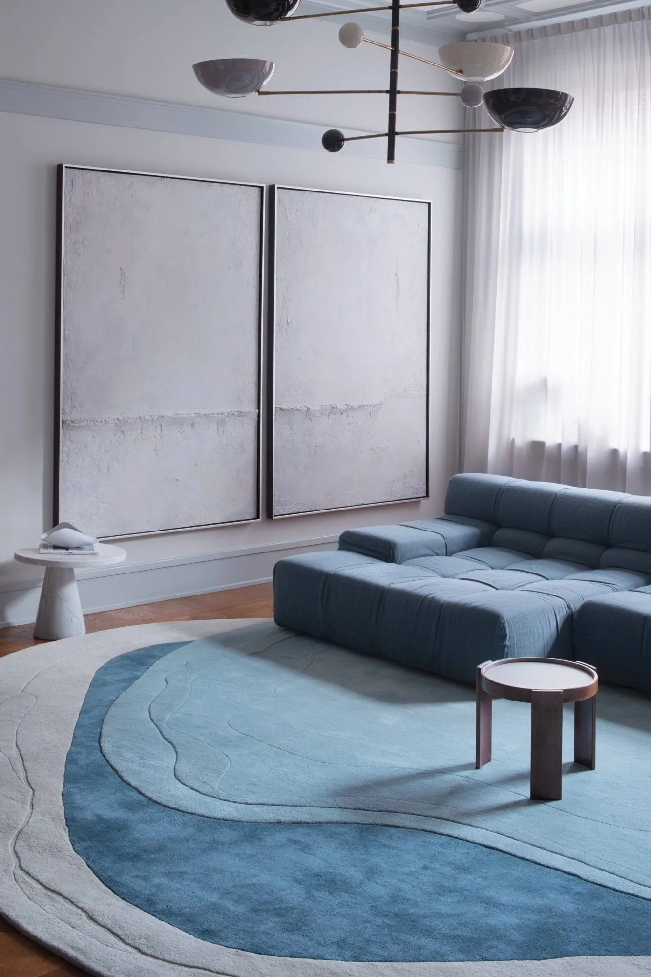 Tapis en laine Erik Bratsberg Lozza, Teal, 230x300 cm Layered