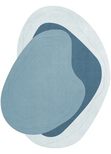 Tapis en laine Erik Bratsberg Lozza - Teal, 270x350 cm - Layered