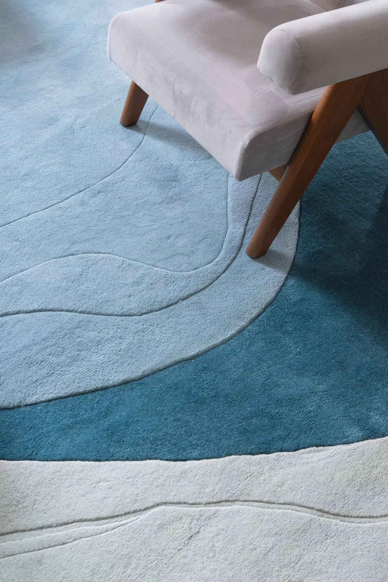 Tapis en laine Erik Bratsberg Lozza, Teal, 270x350 cm Layered