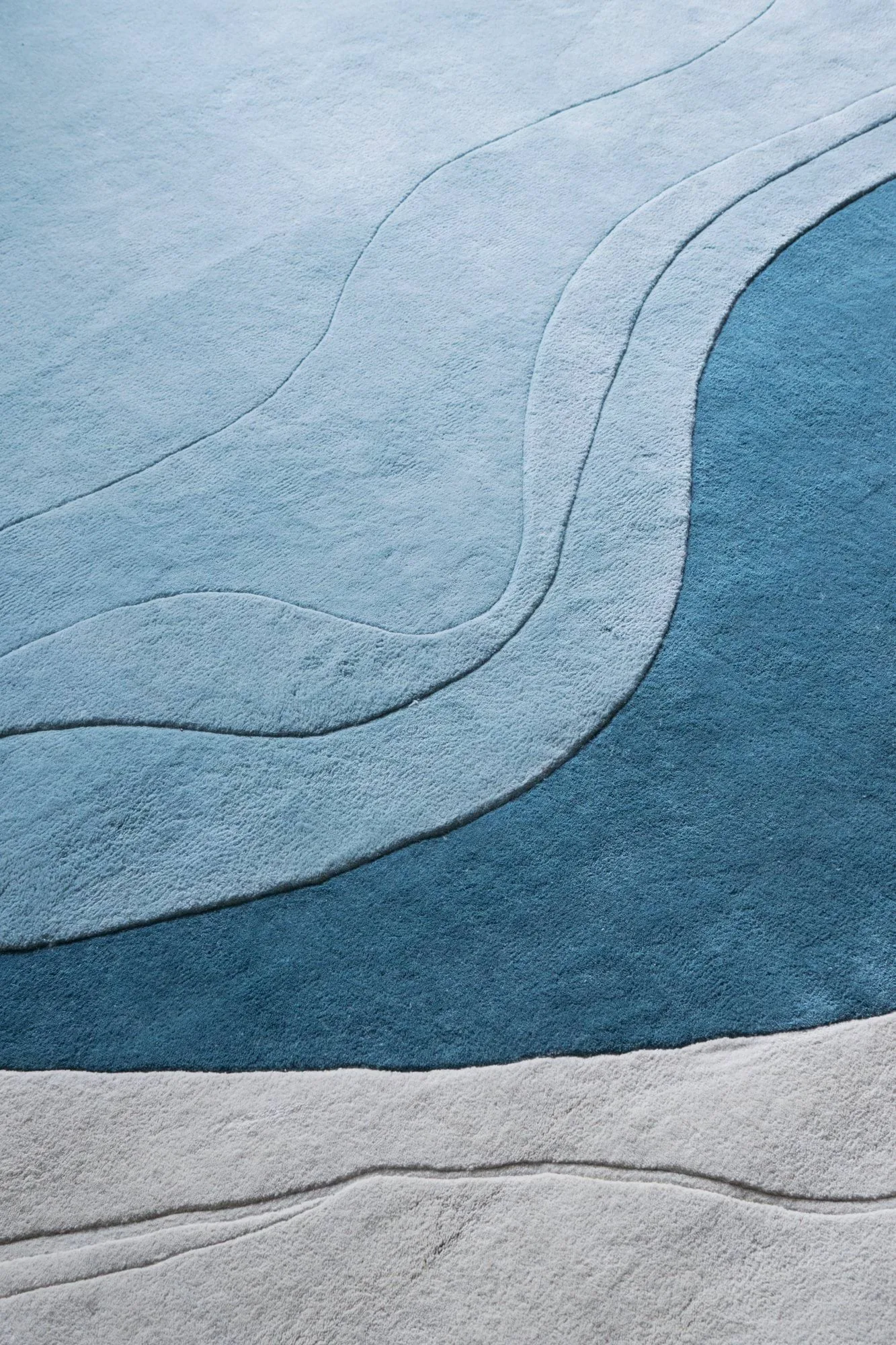 Tapis en laine Erik Bratsberg Lozza, Teal, 300x400 cm Layered