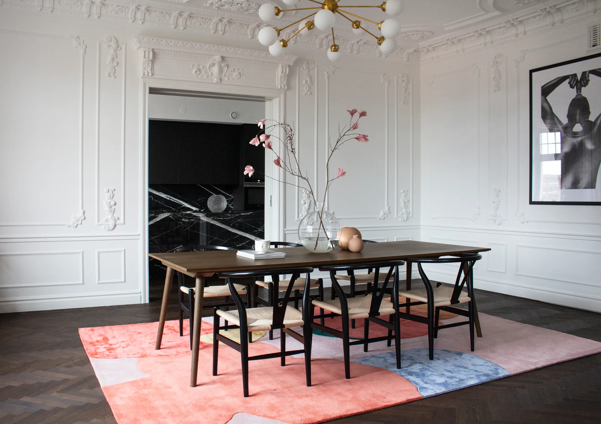 Tapis en laine Flower Field 160x230 cm, Pink Layered