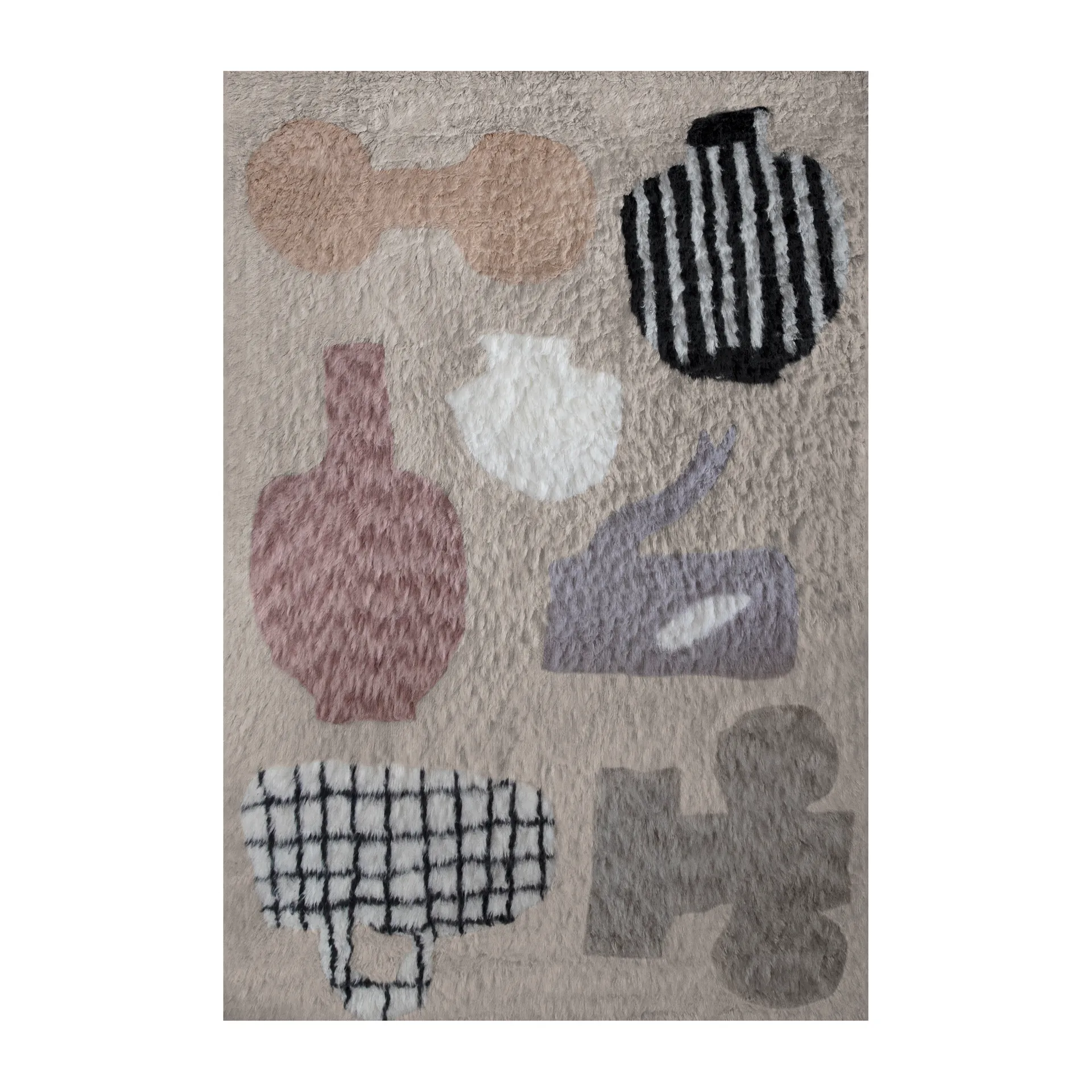 Tapis en laine Picnic, Beige, 250x350 cm Layered
