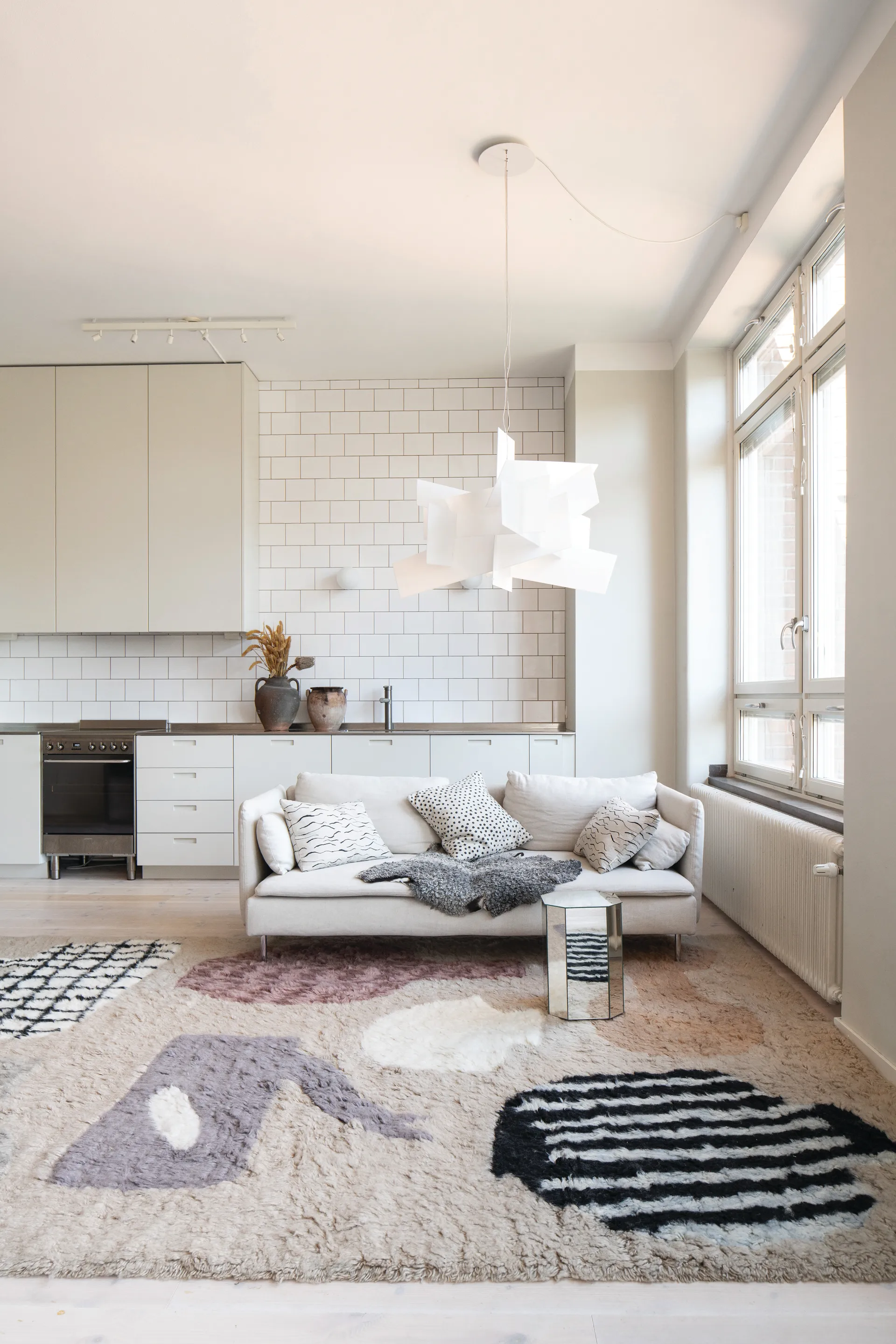 Tapis en laine Picnic, Beige, 250x350 cm Layered