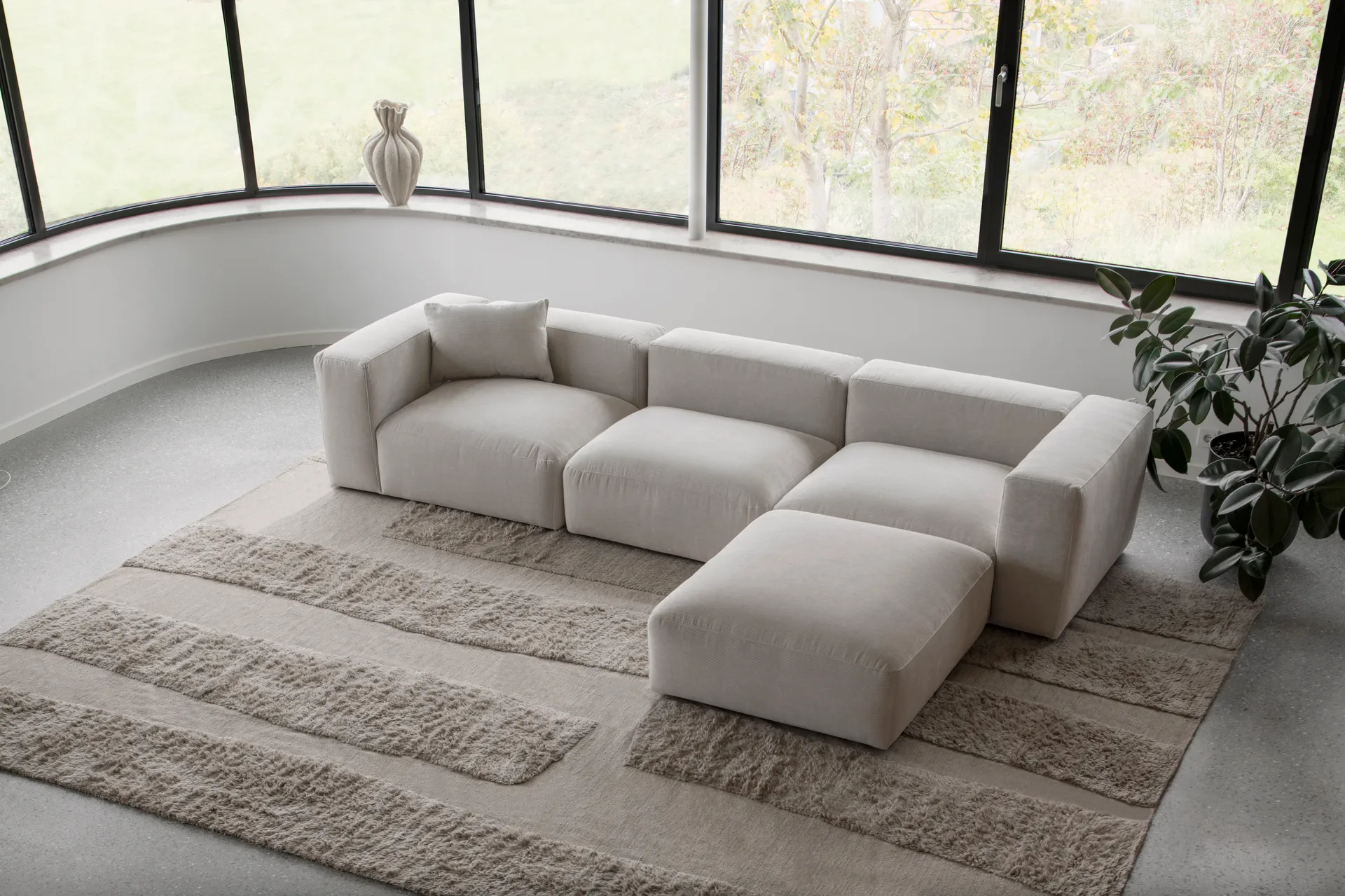 Tapis en laine Punja Bricks, Sand Melange, 160x230 cm Layered