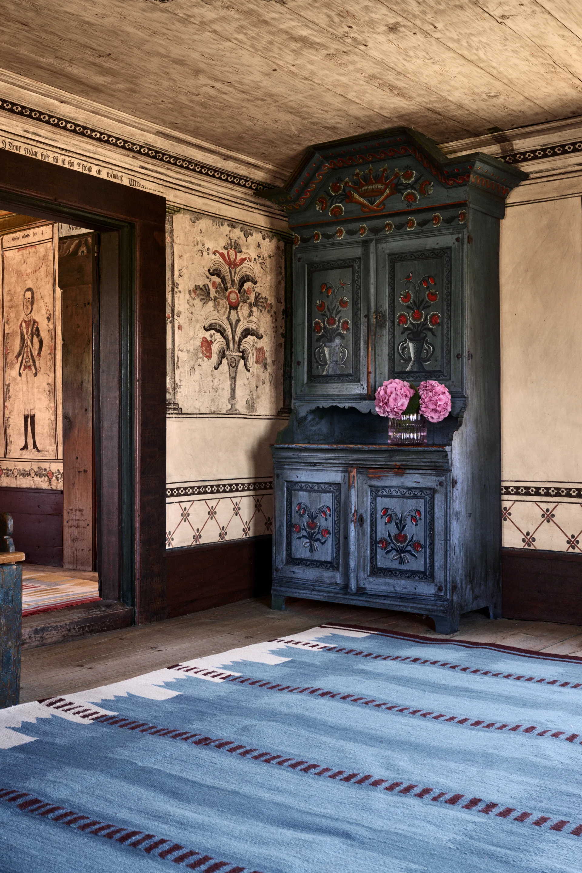 Tapis en laine Röllakan Iris, Petrol, 200x300 cm Layered