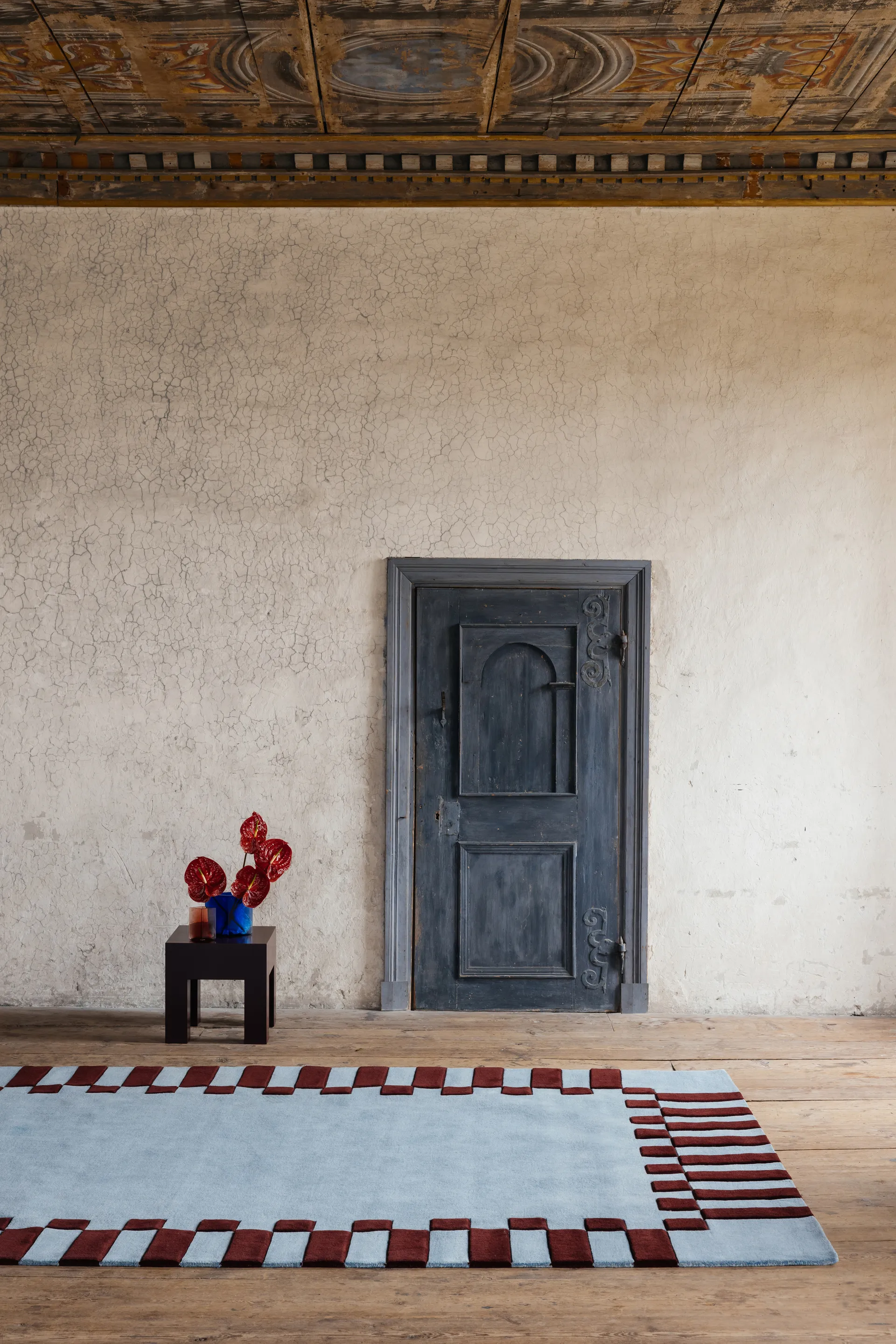 Tapis en laine Teklan Frame, Mulberry sky, 140x200 cm Layered