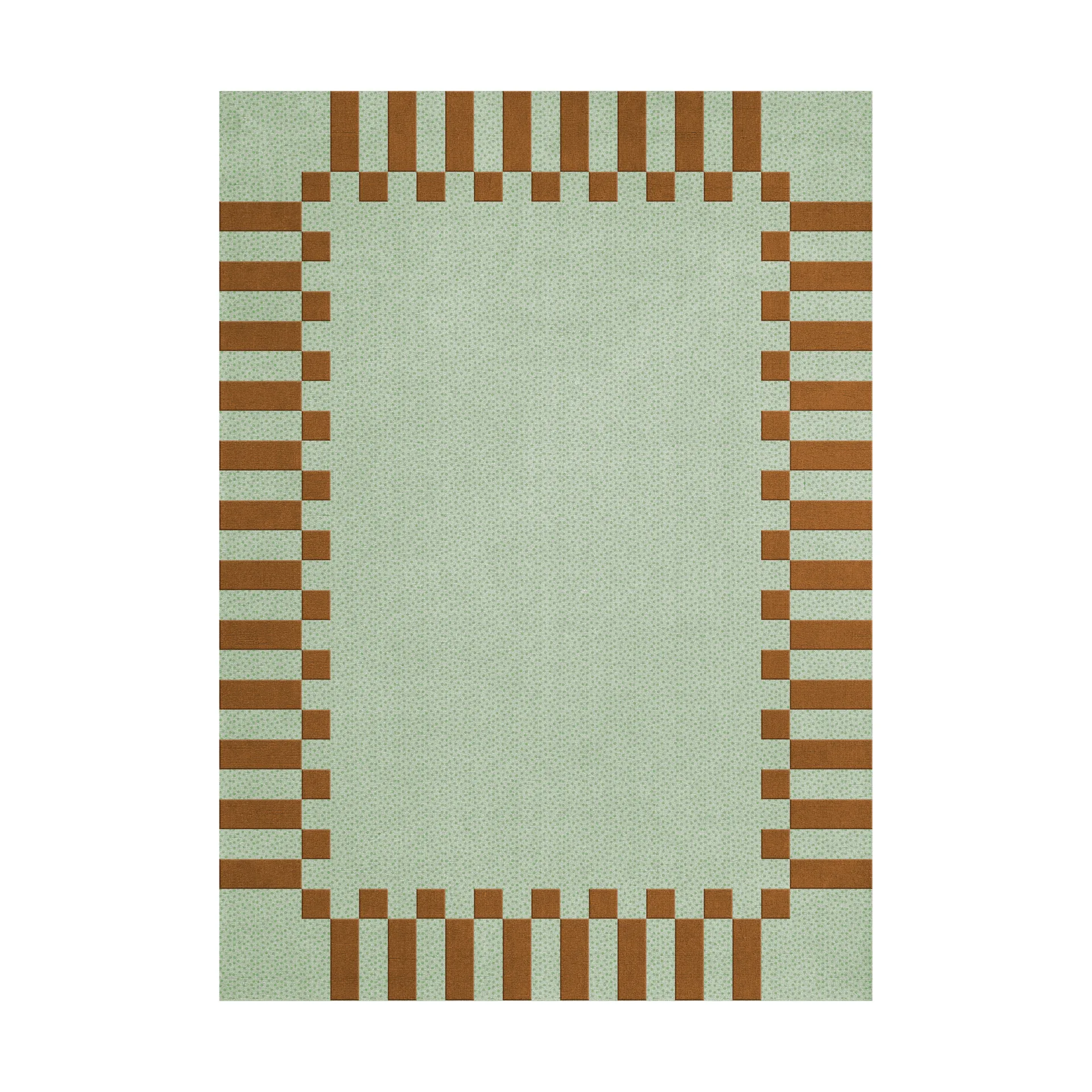 Tapis en laine Teklan Frame, Pistachio camel, 200x300 cm Layered