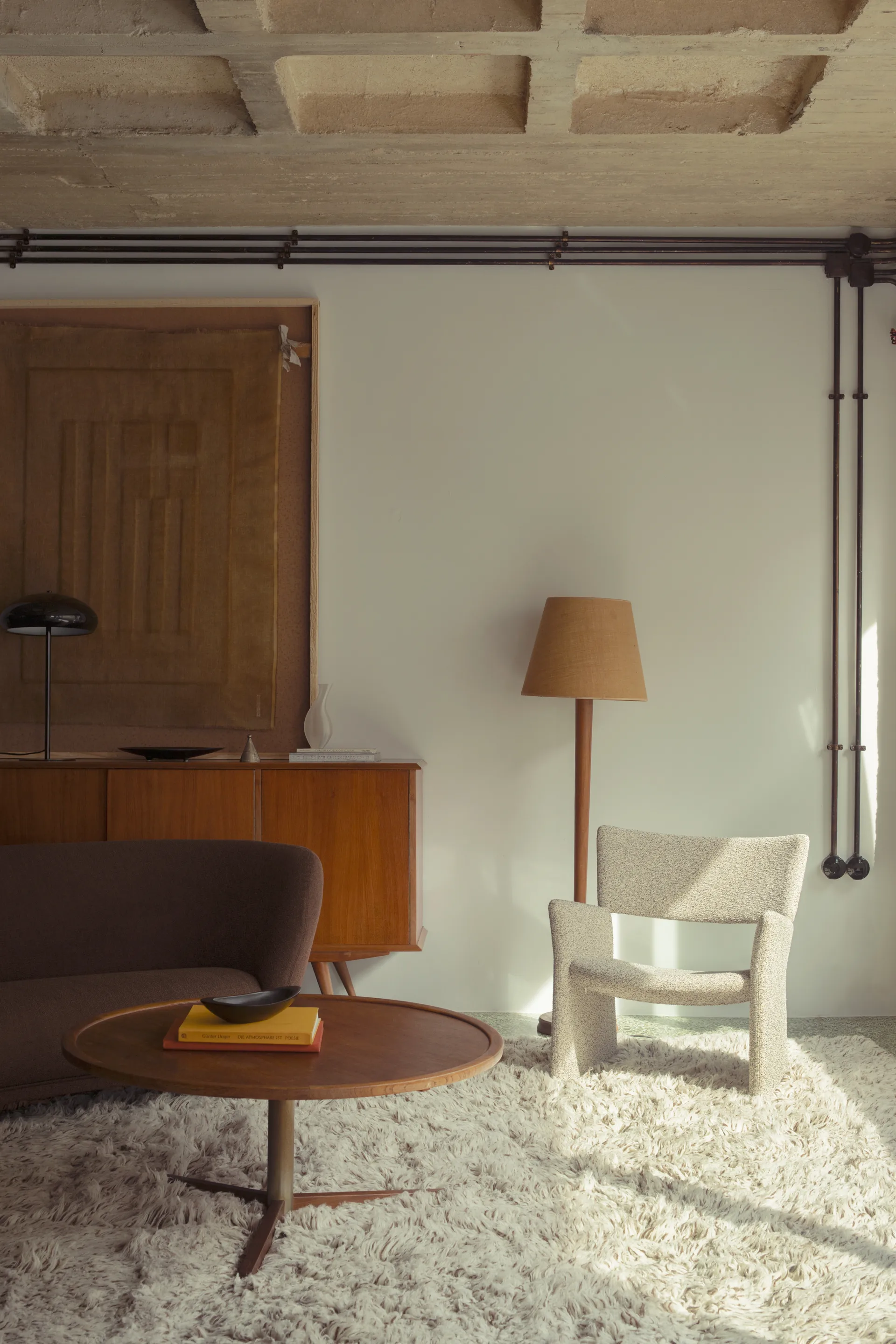 Tapis Shaggy 300x400 cm, Bone White Layered