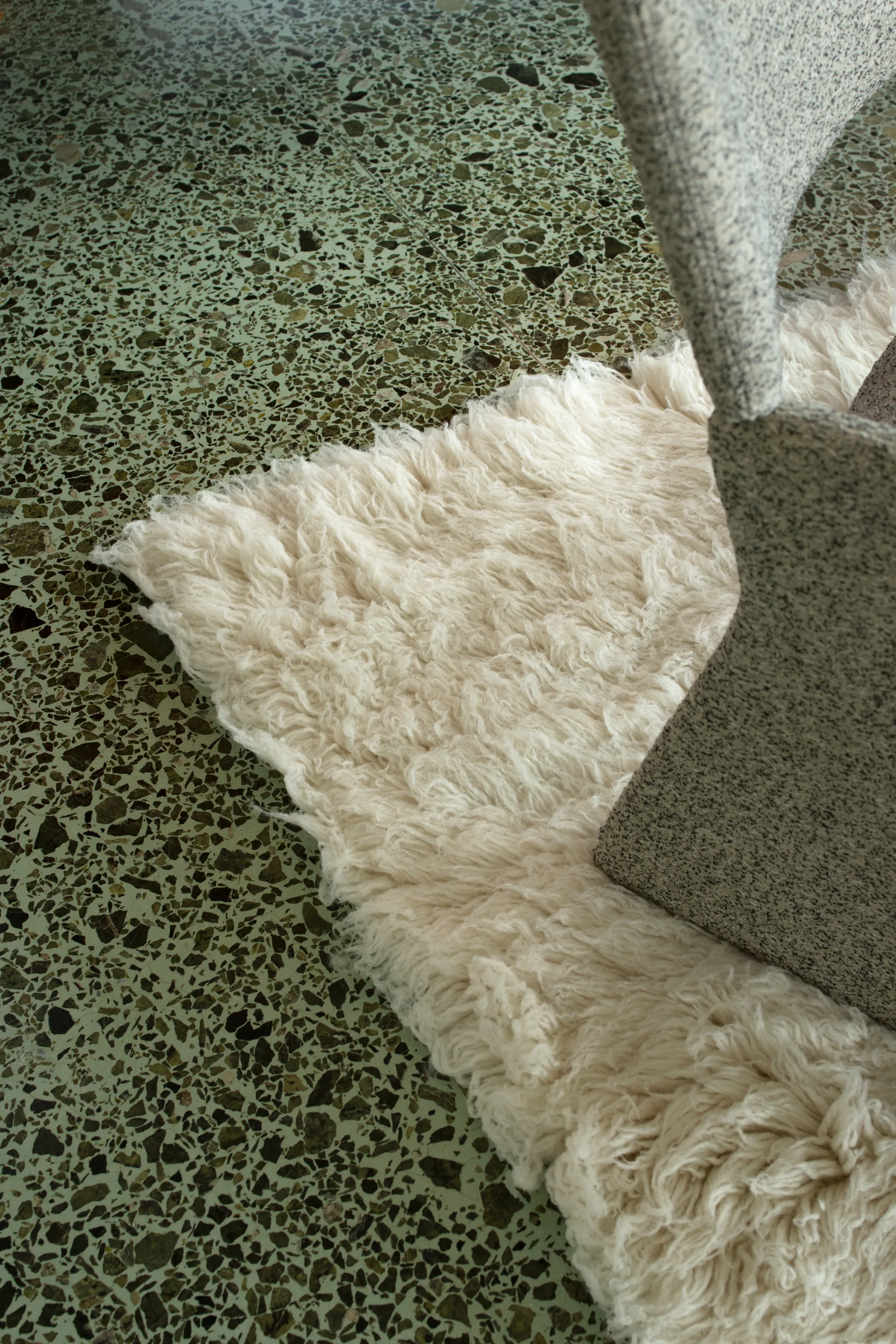 Tapis Shaggy 300x400 cm, Bone White Layered