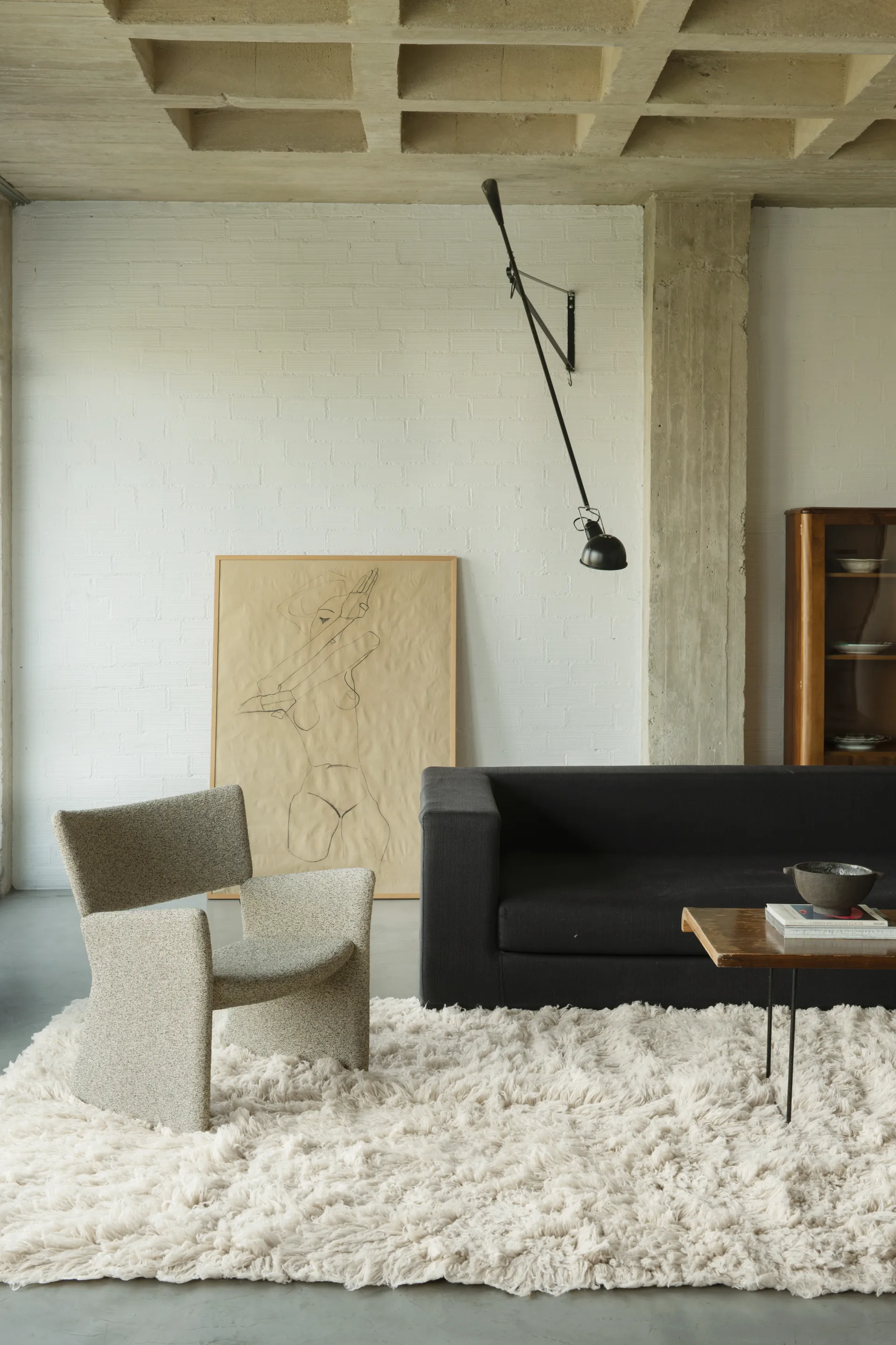 Tapis Shaggy 300x400 cm, Bone White Layered