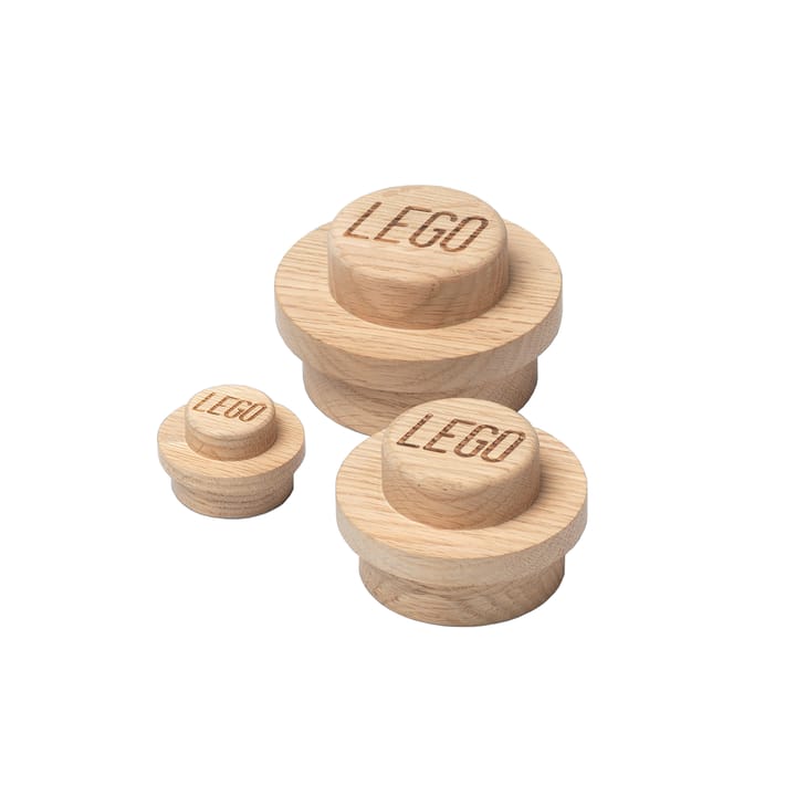 Ensemble de cintres muraux LEGO en bois - Chêne savonné - Lego