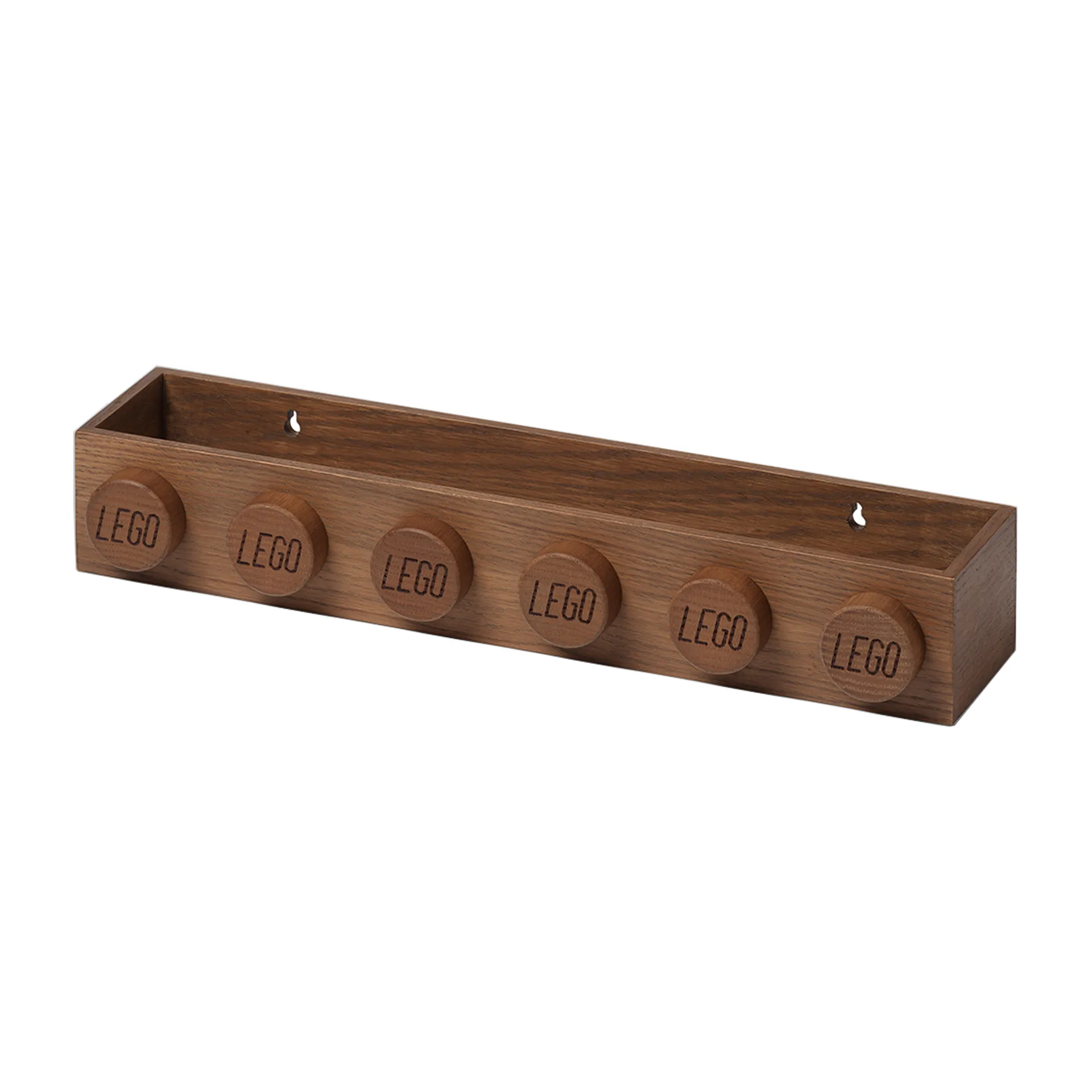 Étagère LEGO en bois, Chêne teinté foncé Lego
