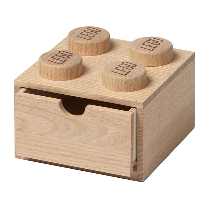 Tiroir de bureau LEGO 4 en bois, Chêne savonné Lego