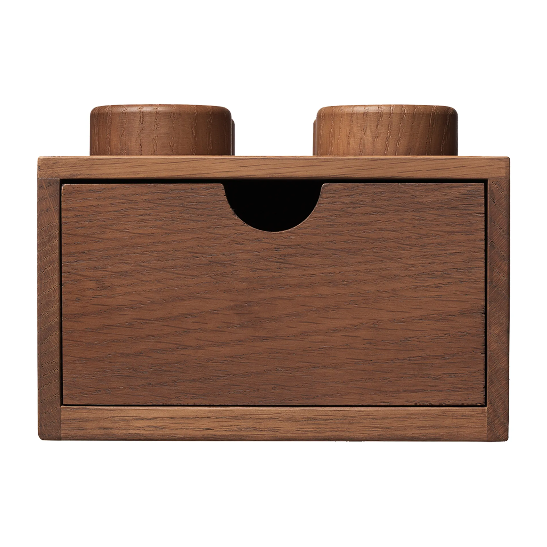 Tiroir de bureau LEGO 4 en bois, Chêne teinté foncé Lego