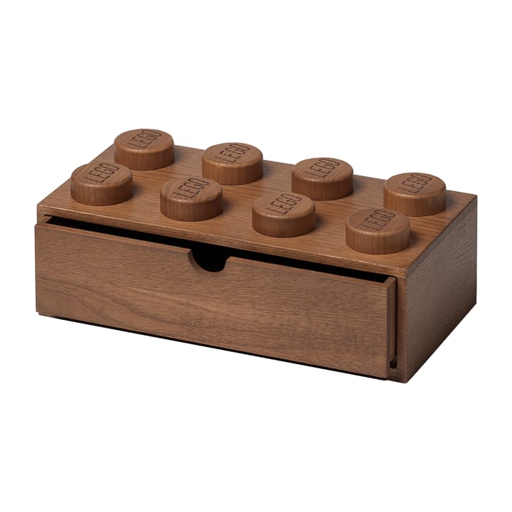 Tiroir de bureau LEGO 8 en bois - Chêne teinté foncé - Lego