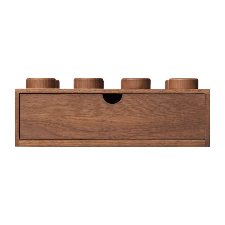 Tiroir de bureau LEGO 8 en bois, Chêne teinté foncé Lego