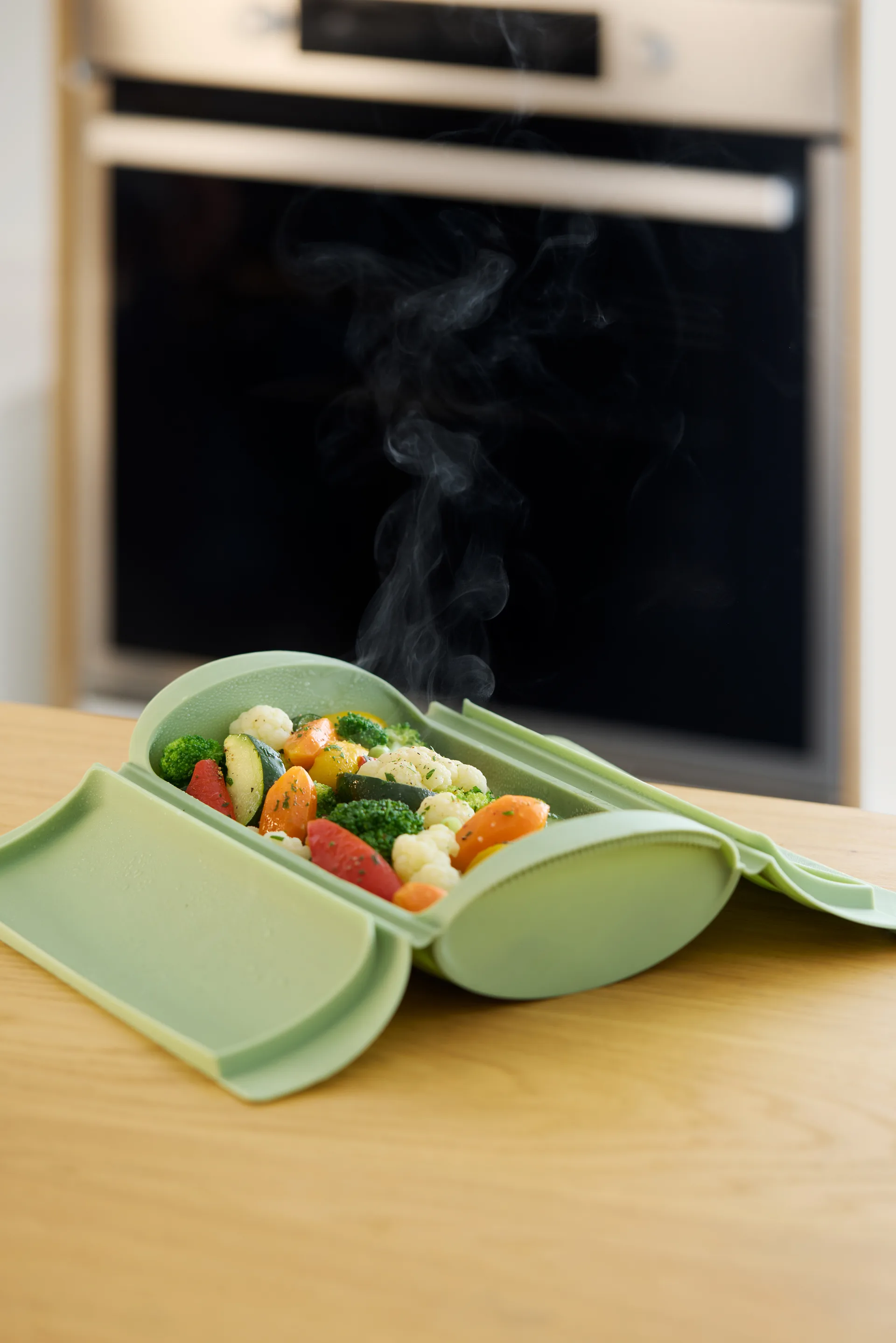 Cuiseur vapeur Lékué, Vert, avec plateau, lot de 2 Lékué