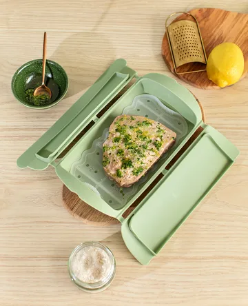 Cuiseur vapeur Lékué - Vert, avec plateau, lot de 2 - Lékué