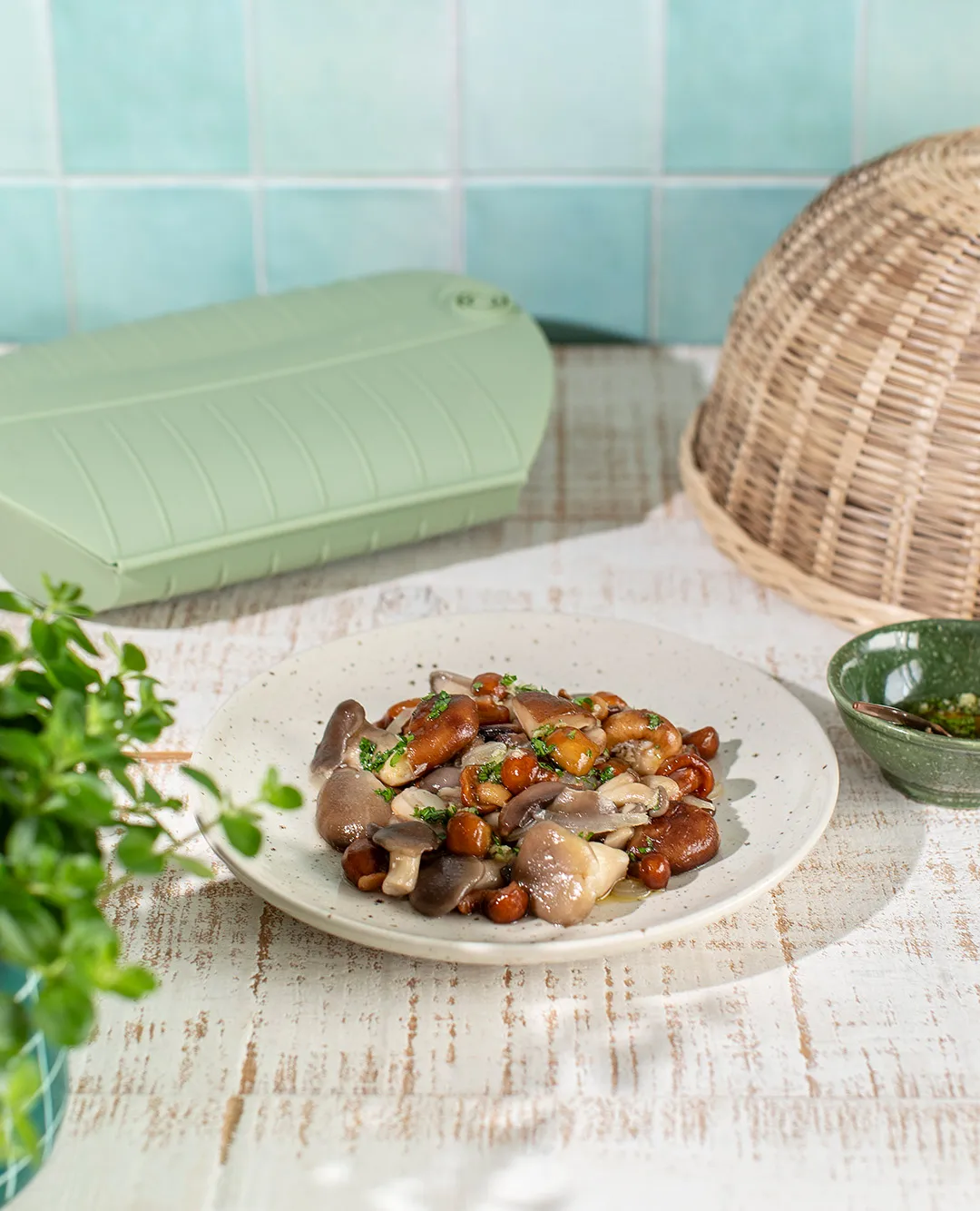 Cuiseur vapeur Lékué, Vert, avec plateau, lot de 4 Lékué