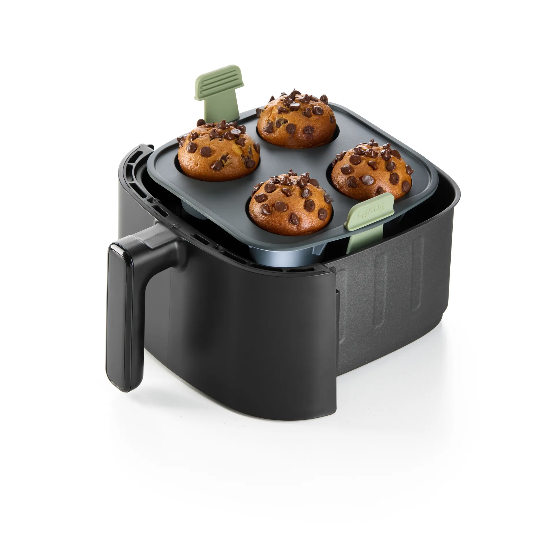 Lékué moule à muffins pour air fryer, 4 pcs, Grey Lékué