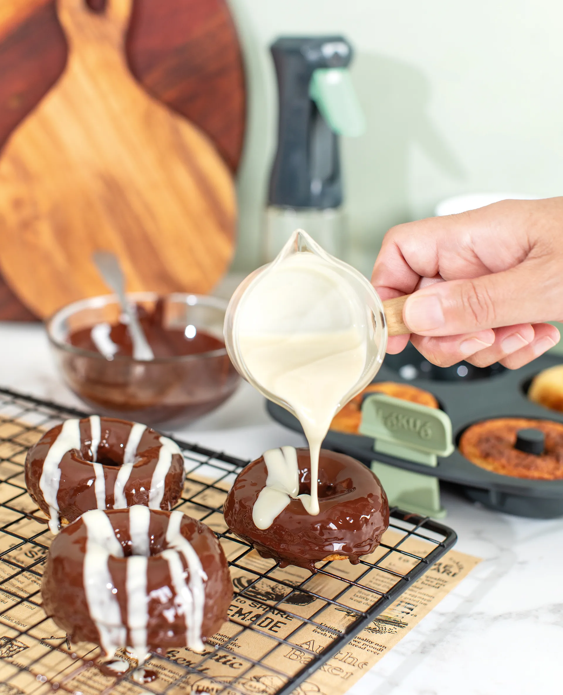 Lékué Moule pour donuts Air fryer 4 pcs, Grey Lékué