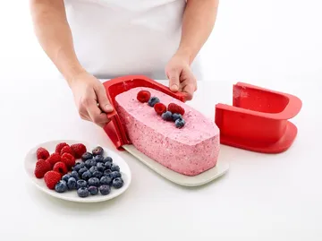Moule à cake avec assiette Lékué 24 cm - Rouge - Lékué