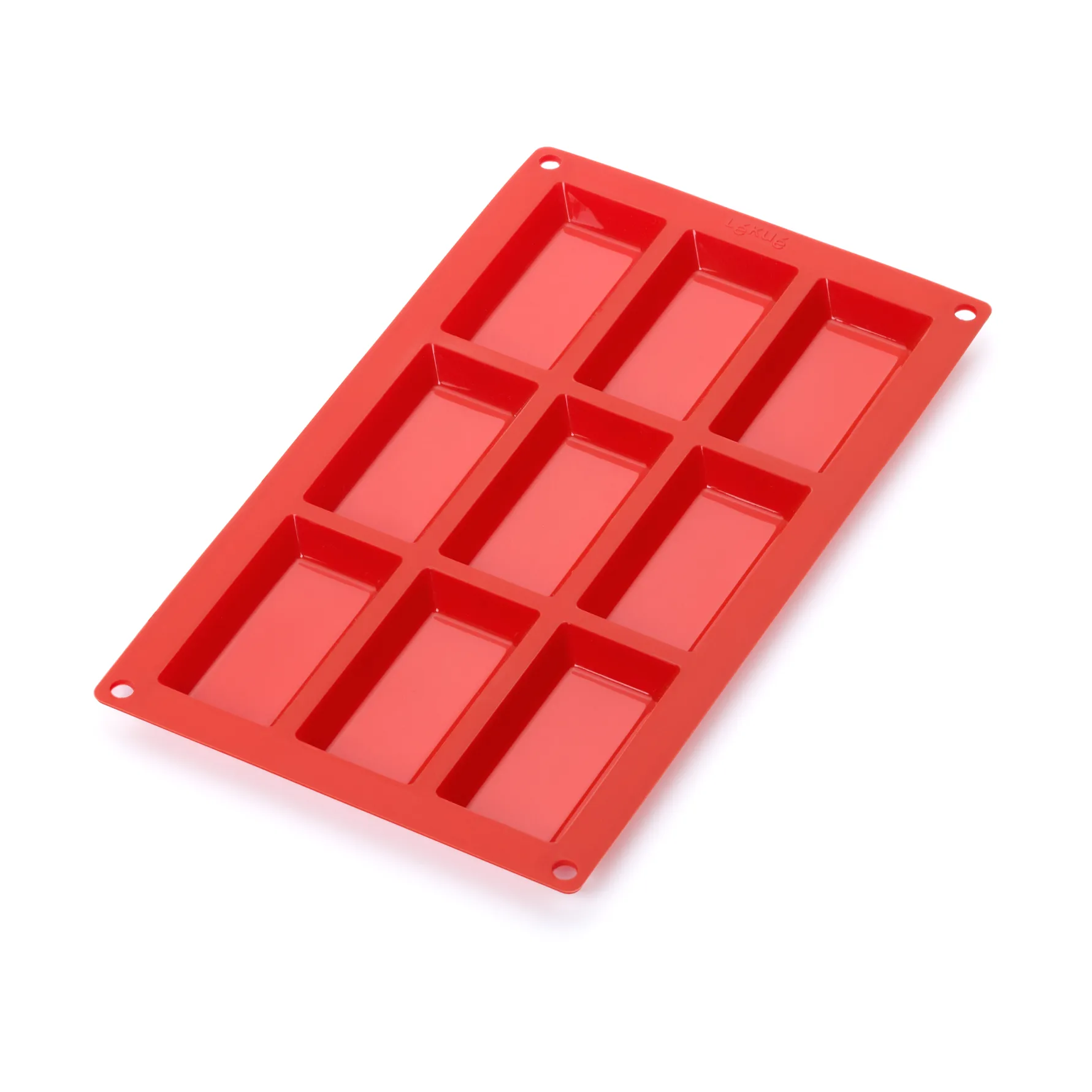 Moule à financiers en silicone Lékué lot de 9, Rouge Lékué