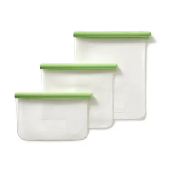 Sac réutilisable plat Lékué 3 pièces - Vert - Lékué