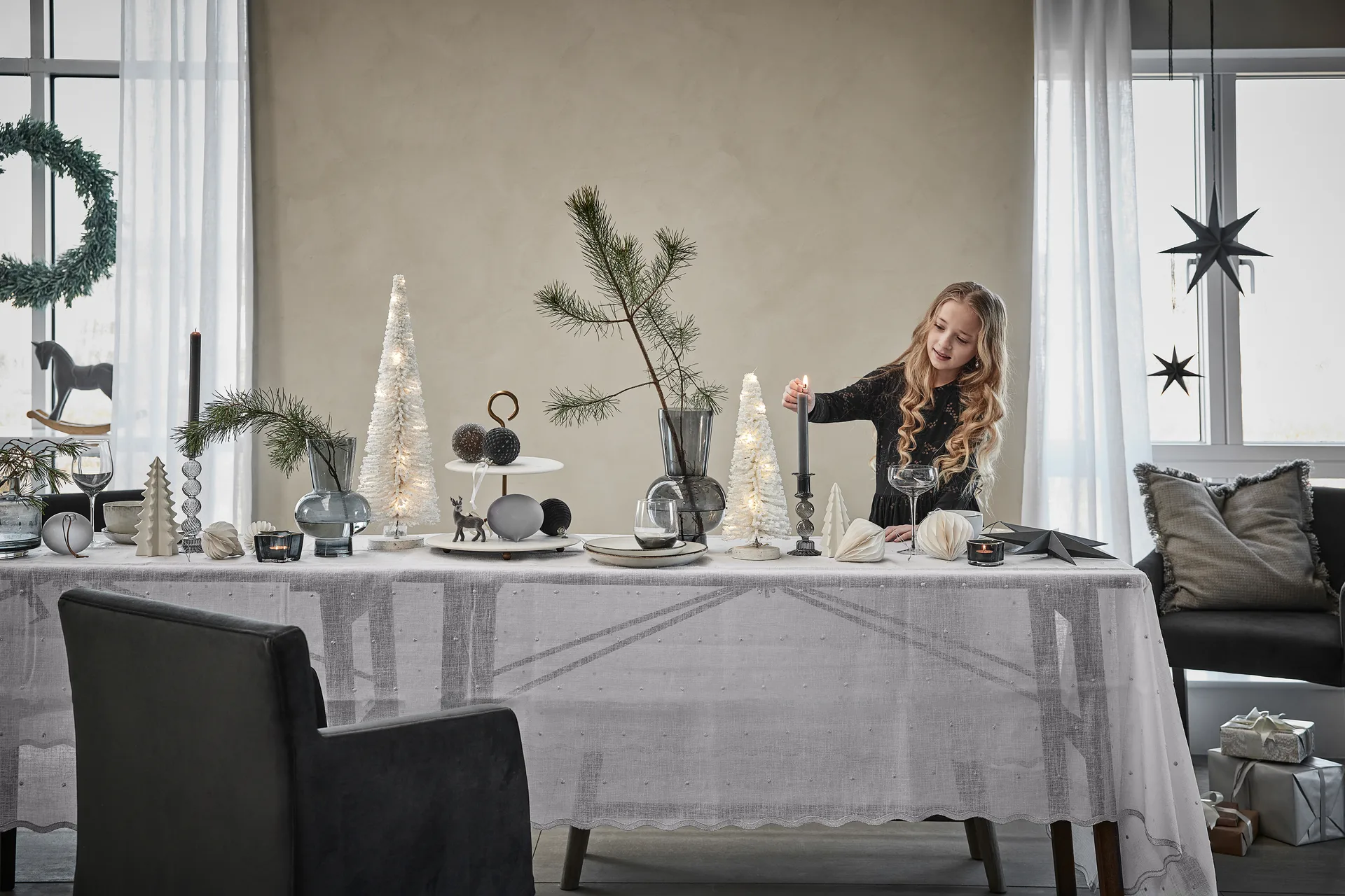 Arbre Molinne 20.5 cm, light grey Lene Bjerre